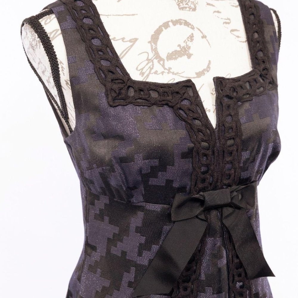 Anna Sui Metallic Jacquard Houndstooth Dress - Picture 8 of 9